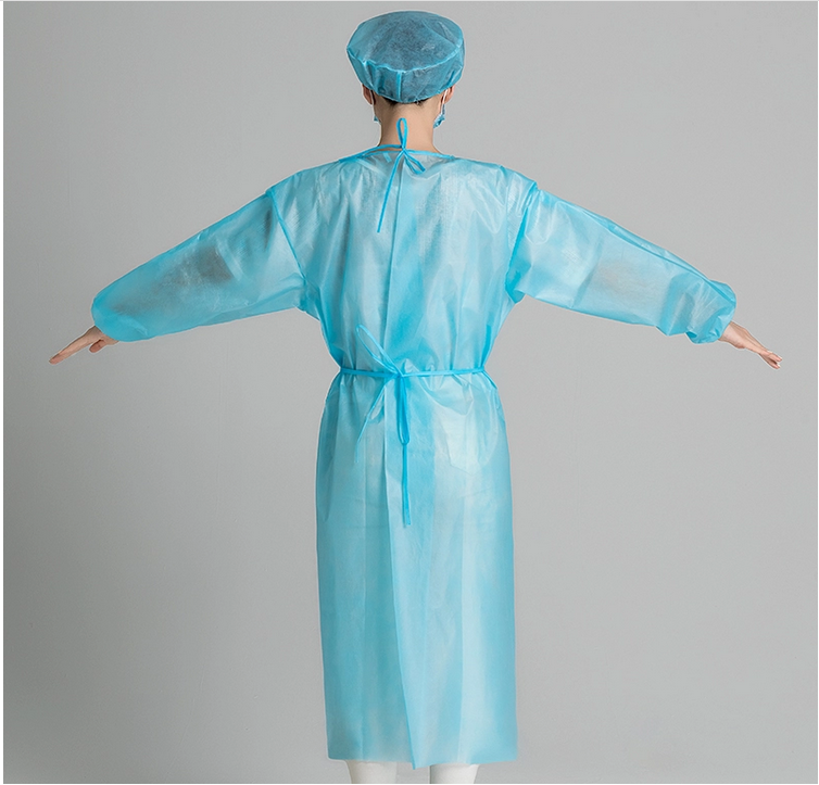 Waterproof 40gsm CPE Disposable Medical Isolation Gown