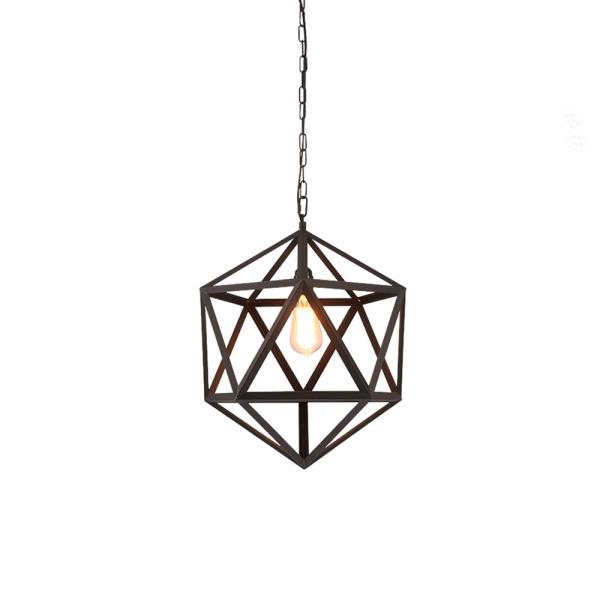ECOBRT Industrial Polyhedron Pendant Light Vintage Pendant Lighting Antique Hanging Light 1 Light Barn Metal Light