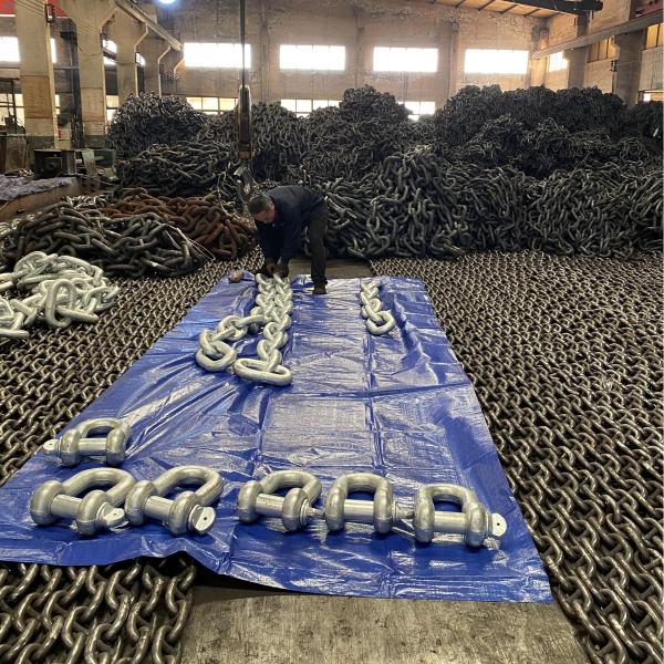 105mm Galvanized Chain For Anchor High Strength Alloy Steel Stud Link