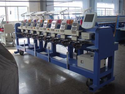9 Needle Flat / Hat /  Tubular Embroidery Machine With Fast Data Transmission
