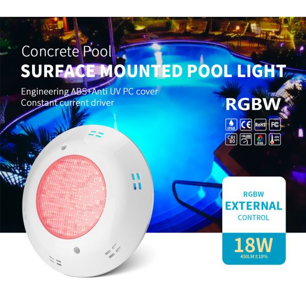Fiberglass Swimming Pool Waterproof Light External Control 18W 450lm