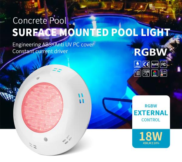 Fiberglass Swimming Pool Waterproof Light External Control 18W 450lm