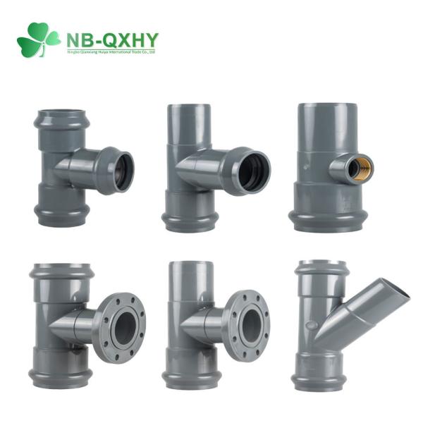 Water Supply PVC Fitting Rubber Ring Joint Equal Tee Reducing Tee with Lateral Design