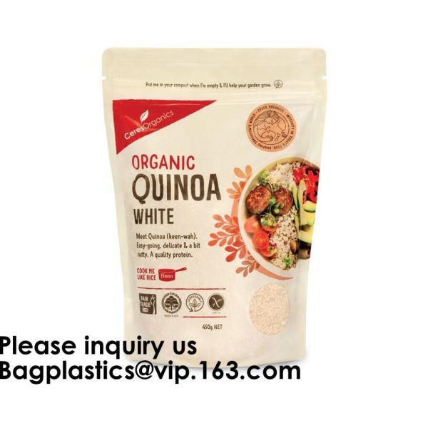 ULTRA CLEAR STAND UP POUCH WITH ZIPPER & EURO SLOT MEASURING SCOOP SEALERS VACUUM POUCHES MAILER BAGS CUSTOM & PRINTED