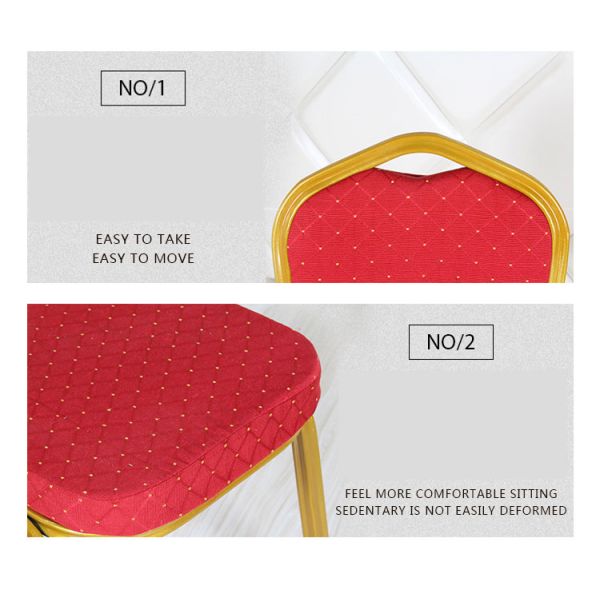 Metal Banquet Restaurant Chairs With Anti Skid Wear Resistant Food Pads