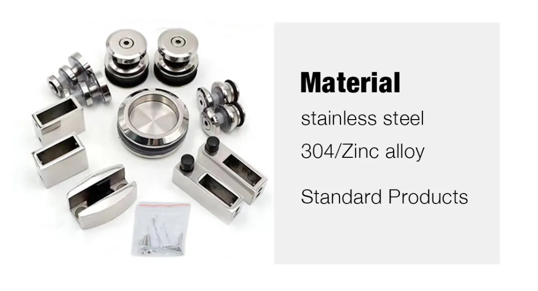 Ролик Frameless стеклянной раздвижной двери установленный для стекла амбара Bathroom приложения