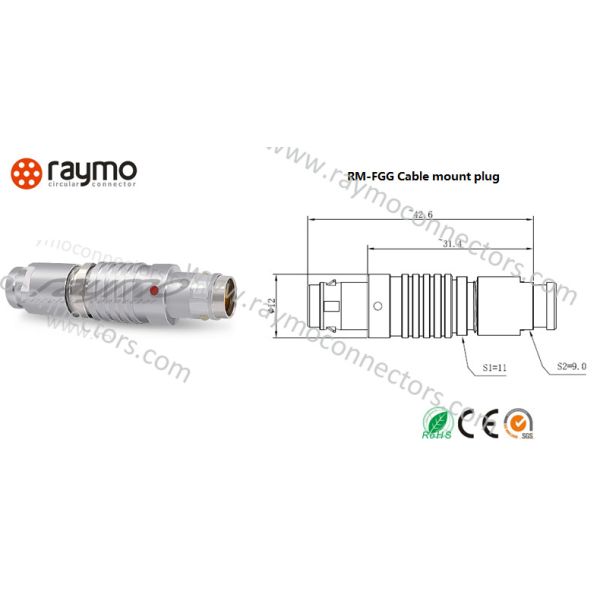 Straight Circular Waterproof Connector Highly Compatible For Camera Device