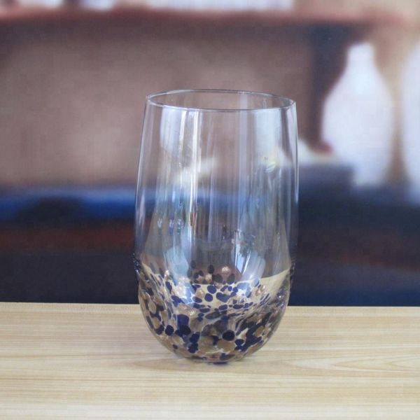 Gold Stone Bottom Glass SGS 300ml Handmade Whiskey Glass