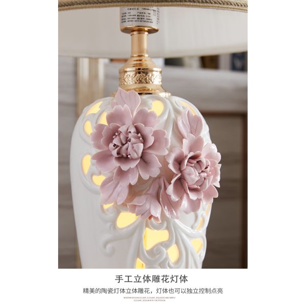 European Ceramic Table Lamp Handmade Living Room Wedding large table lamp(WH-MTB-82)