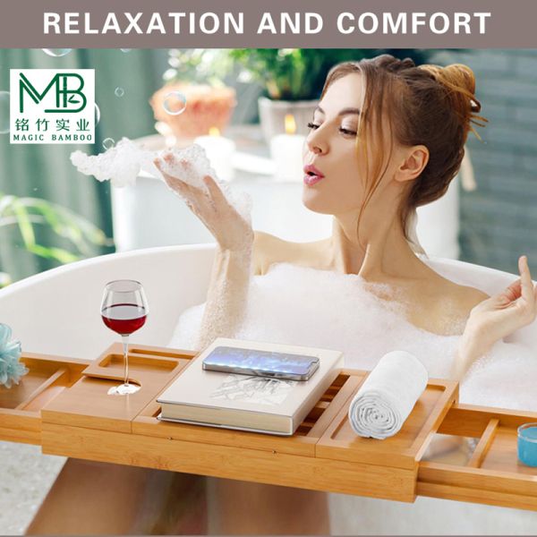 Envase de baño de bambú para baño doméstico