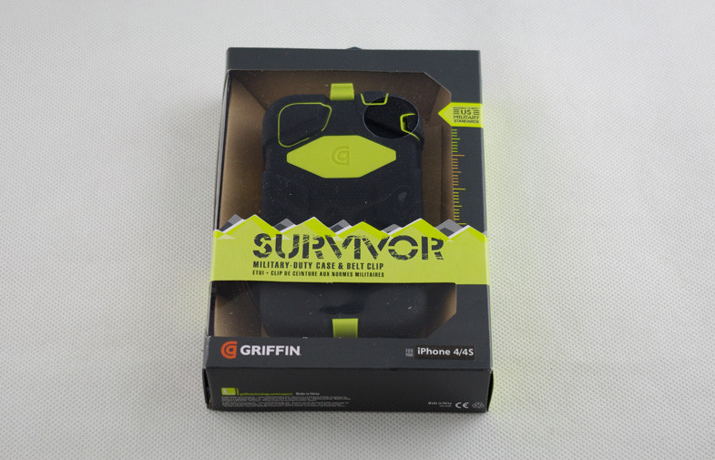 Griffen Survivor Cell Phone Silicone Case Black / Blue For Iphone 4s Protection