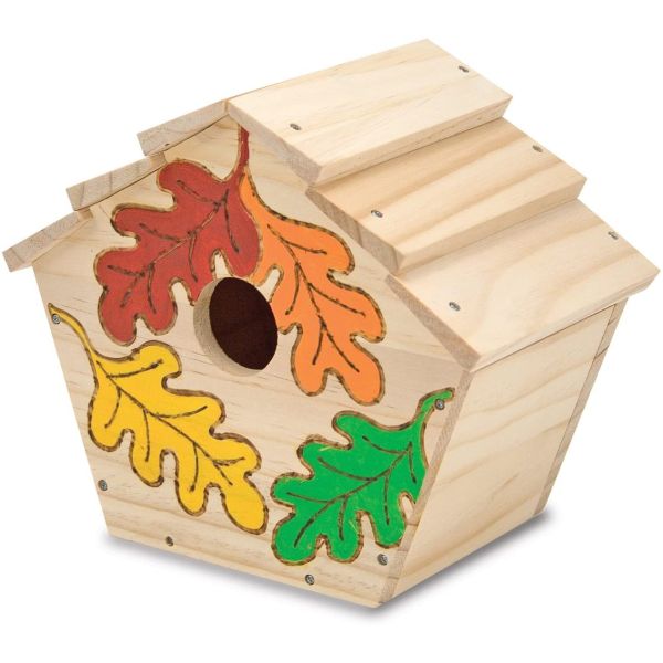 Customized Logo Acceptable Wooden Bird Feeder for Feeding Wild Birds in Decorative Paint