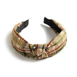 Christmas Xmas Cross Knot Hairband Plaid Holiday Decorations 40cm 15.8in