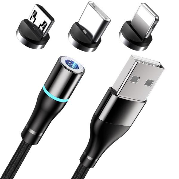 8000 Times 5A Magnetic USB Fast Charging Cable Nylon Braided Line