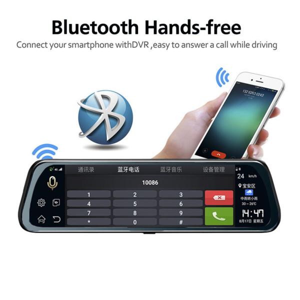 10 Inch Dual FHD 5V Android Dash Cam 4G Vehicle Blackbox DVR 1080p