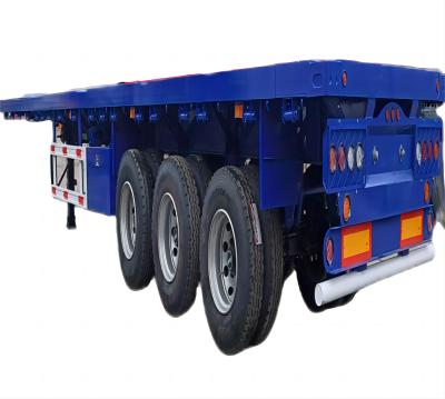 CIMC Hot Sale 3 Axle made by high quality iron 40ft Container Chassis Car Trailers Flat Bed Container Flatbed Semi Trailer