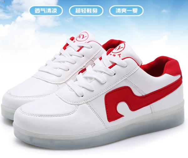 Flashing White Light Up Shoes Rechargeable , High Elastic Mens Light Up Sneakers