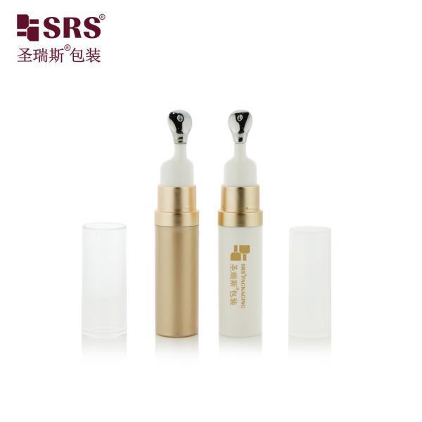 A0035 7.5ml 10ml 15ml 注射 PP PCR リサイクルプラスチックボトル 亜鉛合金アプリケーター付き 目元美容液用