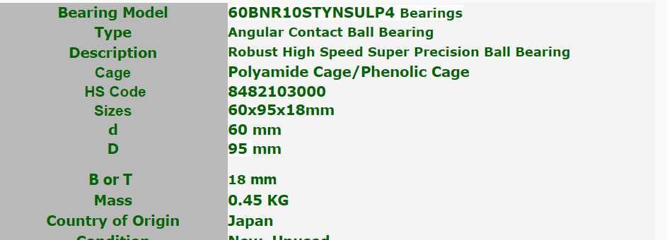 NSK High Precision  Angular Contact Ball Bearing   60BNR10STYNSULP4