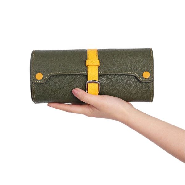 Customized Nappa Leather Watch Case Wrist Jewelry Storage Roll Box Organizer 3 Case