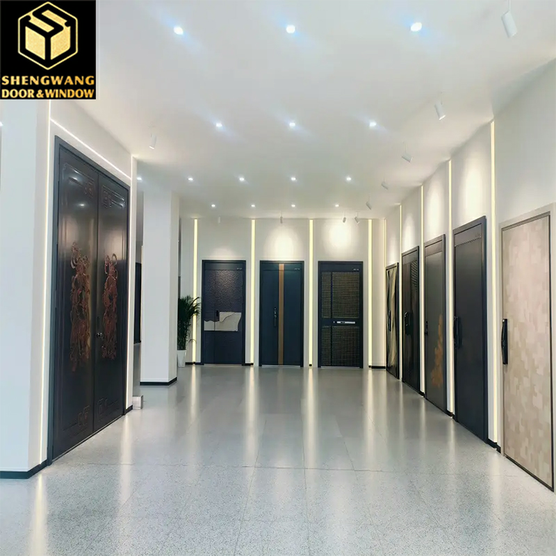 Swing gauche gris maisons en acier inoxydable porte de la maison porte s'ouvre vers l' extérieur imperméable