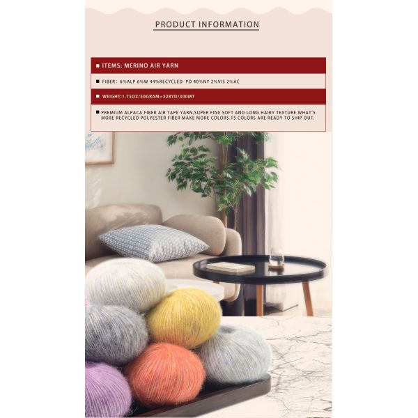 Таможня связала почищенную щеткой пряжу 1/6NM повторно использовала пряжу вязания крючком шерстей смеси