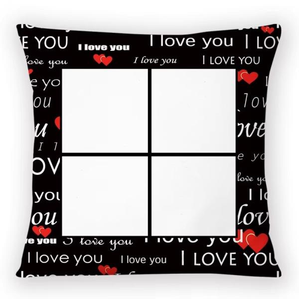 Housses de coussin vierges pour sublimation, imprimables, en forme de cœur, pour la Saint-Valentin