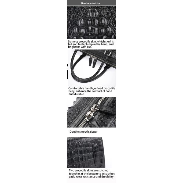 New zipper large capacity women's crocodile leather handbag for lady