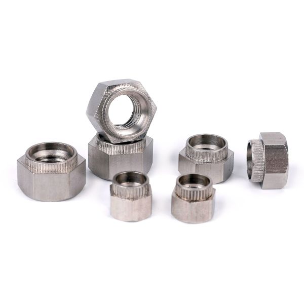 Carbon Steel Galvanized Hex Self Clinching Nuts Precision Knurled Fasteners M3-M10
