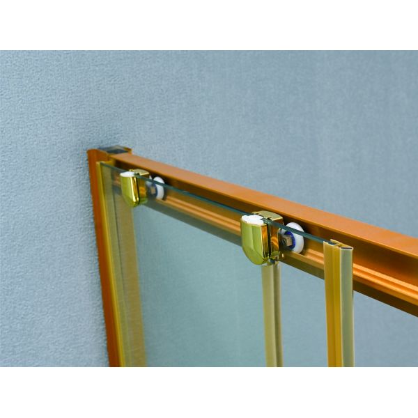 Baño OEM / ODM Gabinete de ducha de vidrio con mango de oro de acero inoxidable