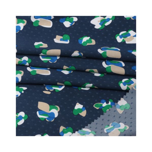 wholesale RECYCLED POLY ISLAND DOT silk like jacquard 100% RPET fabric