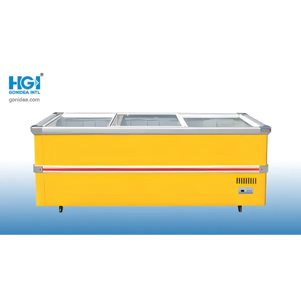 Island Freezer Refrigerated Display Commercial Cooler Deep Display Freezer Ice Cream Cabinet