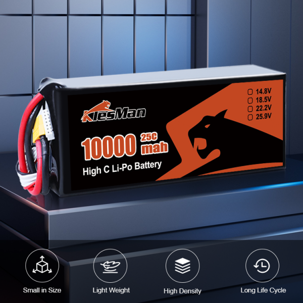 Fpv Lipo Drone Battery XT60 6S 10000 MAh 22.2V Lithium Polymer Pack  for 10 inch Drone