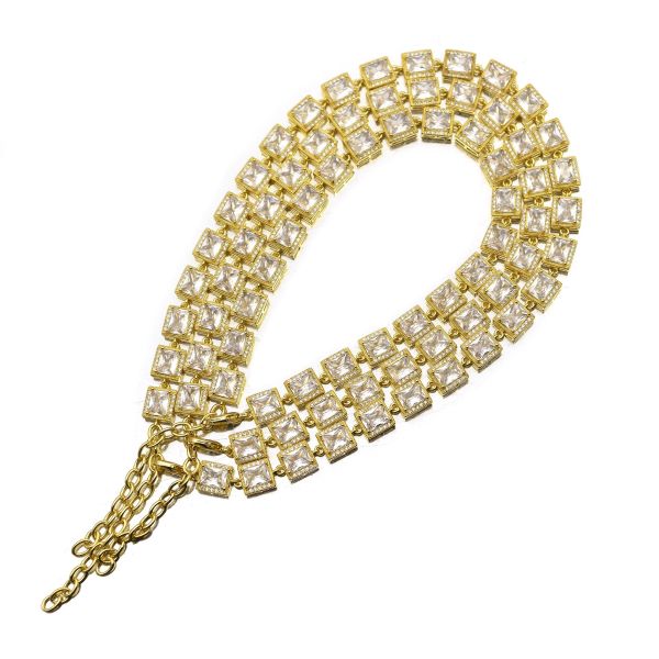 Аксессуары воротников серебряного любимца золота тренируя выслеживают ожерелье цепного циркона латунное