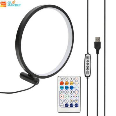 luz Ring Desk Lamp APP do diodo emissor de luz de 5W Smart WiFi/controle remoto/interruptor