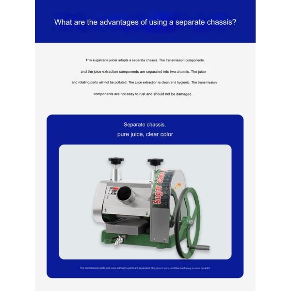 30-50kg/h Sugar Cane Processing Types Manual Juicer Stainless Steel Extractor Squeezer