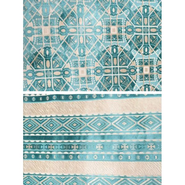 Two-tone Court-style Geometric Jacquard Velvet For Sofa