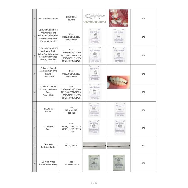 ALS retenedor de alambre ortoflex 0.0155 0.0175 0.0195 Para el tratamiento de ortodoncia de clase I