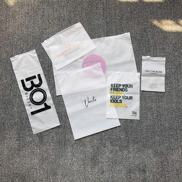 Custom 100% Biodegradable Plastic Recycled Frosted Matte Clothes Ziplock Bag Eva Zipper Pouch Polybags For Clothing