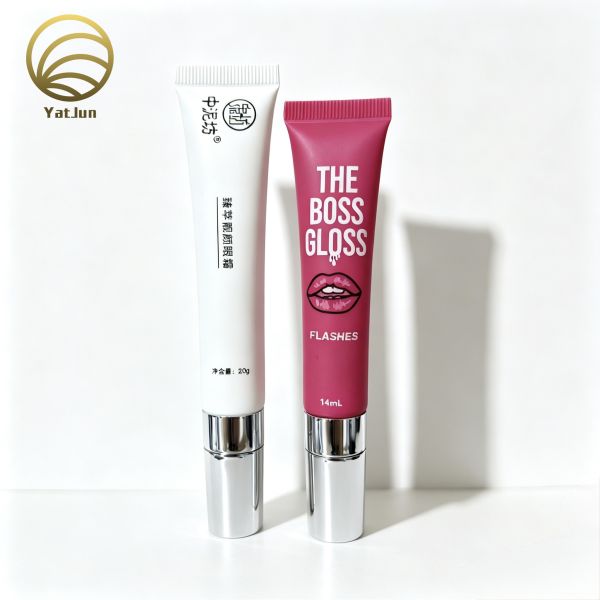 10ml 20g empty PE eye cream tube packaging with silver Zinc alloy applicator