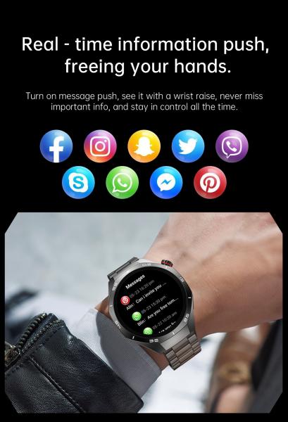 HW95 Smart Watch IP68 1.53inch Sport Watch for Men ECG PPG Fitness Tracker Heart Rate Wristband Round Smart Bracelet
