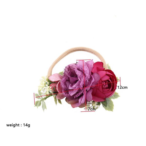Children Elastic Fine Baby Girl Xmas Headband Imitation Flower Photo 1 Year Old 0-3 Months