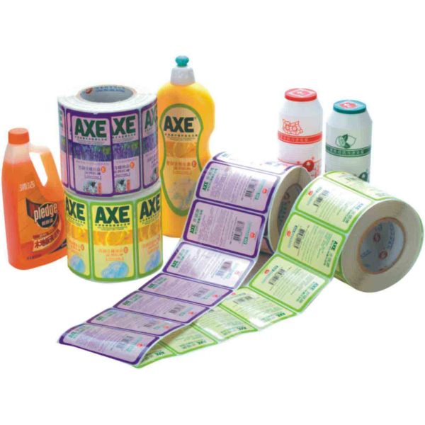 Roll Sticker Flat Label for Bottle CMYK Colors Printing OEM Custom Gloss Art Paper Material Printing