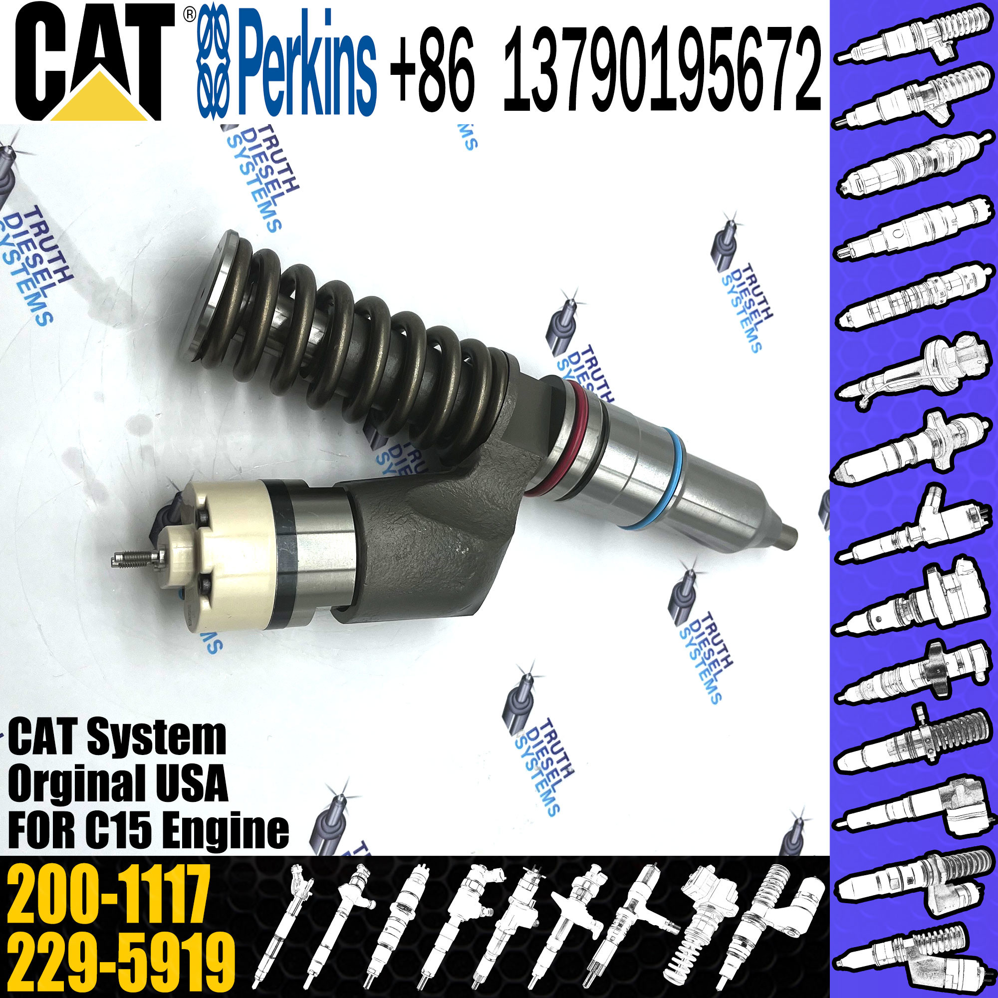 Инжектор топлива для двигателя CAT 229-5919 200-1117 10R-7229 10R-3264 для двигателя CAT C15