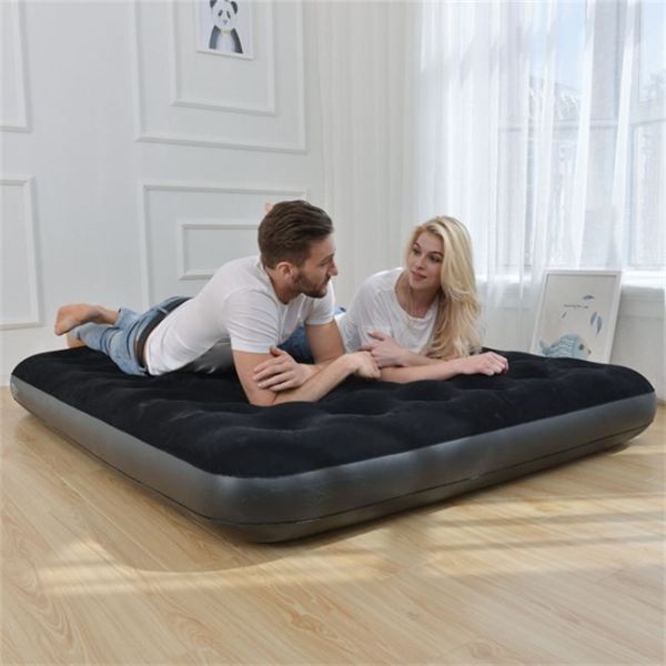 Outdoor Folding Household Air Mattress, Fiber-Tech Queen Size 10in Bed Height 600lb Weight Capacity – Pump Sold