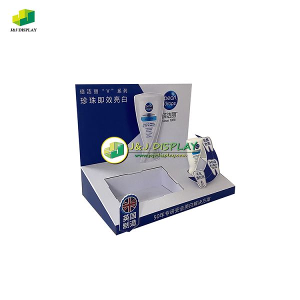 Customized Cardboard Display Rack Foldable Table Case For Tooth Paste