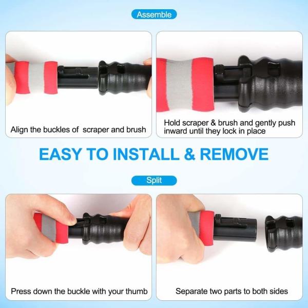 Detachable Extendable Snow Brush Car Windshield Ice Scraper Kit