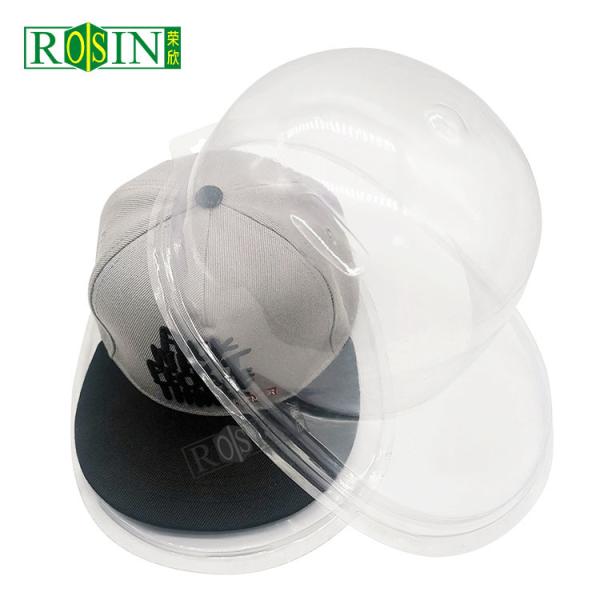 Cheap Waterproof Plastic Snapcap Packaging Transparent Blister Clamshell for Baseball Caps Hip Pop Hats Display Case Holder