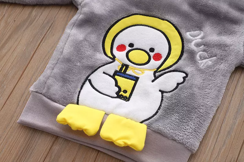 0.9M 35.4in Blue Children'S Pajamas Sets Winter Thick Warm Flannel Pajama Sets