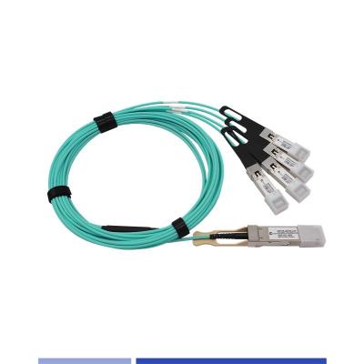 Cable optique actif 100G (AOC) QSFP28 à 4x25G SFP28 câble de rupture OM3 3m